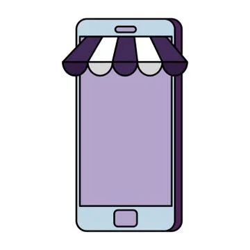 Smartphone with parasol icon イラスト素材