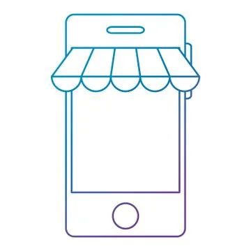 Smartphone with parasol icon Stock Illustration