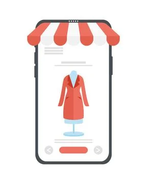 Smartphone with parasol Illustrazione stock