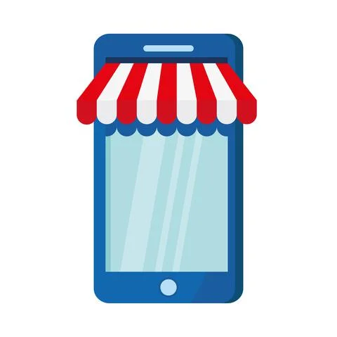 Smartphone with parasol イラスト素材