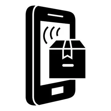 Smartphone parcel tracking icon, simple style 스톡 일러스트