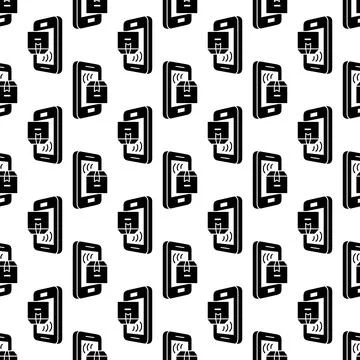 Smartphone parcel tracking pattern seamless vector Stock Illustration