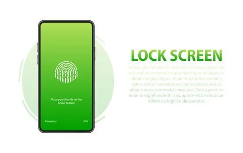 Smartphone with passcode lock screen interface. Protecting Your Smartphone and Stock Illustration