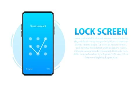 Smartphone with passcode lock screen interface. Protecting Your Smartphone and Stock Illustration