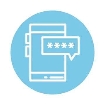 Smartphone with password, block and flat style icon Stock Illustration