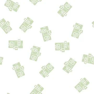 Smartphone password glyph seamless pattern sign Stock Illustration