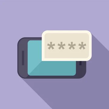 Smartphone password icon flat vector. Data privacy Stock Illustration
