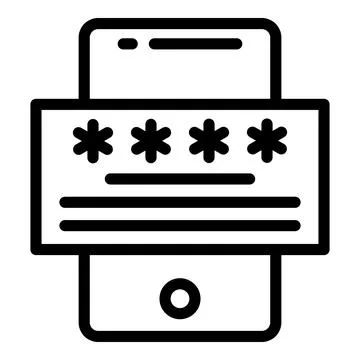 Smartphone password icon outline vector. Factor verification Stock Illustration