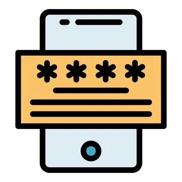 Smartphone password icon vector flat Stock Illustration