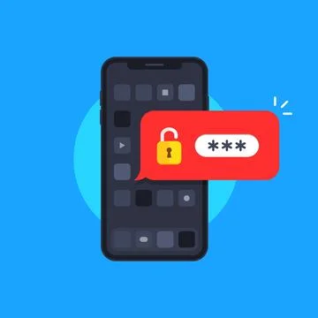 Smartphone password illustration Stock Illustration
