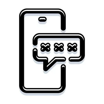 Smartphone with password message for secure authentication Illustrazione stock