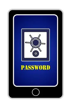 Smartphone with Password Protection Stock Illustration