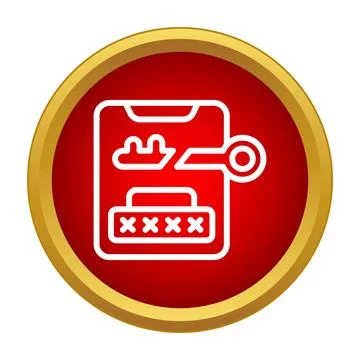 Smartphone password security concept with key unlocking Stock Illustration