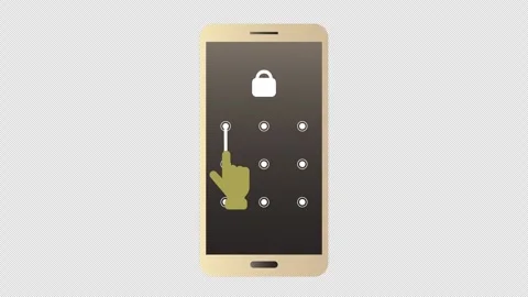 Smartphone Pattern Lock security animation Alpha Channel. Mobile security p.. Stock Footage 257037777