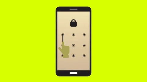 Smartphone Pattern Lock security animation Green screen. Mobile security pr.. Stock Footage 257037778