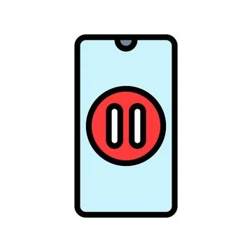 Smartphone pause mindful tech color icon vector illustration Stock Illustration