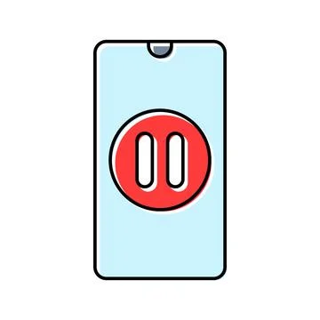 Smartphone pause mindful tech color icon vector illustration Illustrazione stock