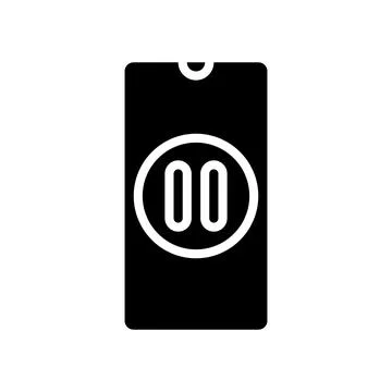 Smartphone pause mindful tech glyph icon vector illustration Stock Illustration