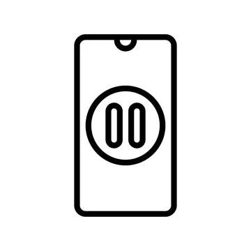 Smartphone pause mindful tech line icon vector illustration Illustrazione stock
