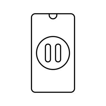 Smartphone pause mindful tech line icon vector illustration Illustrazione stock