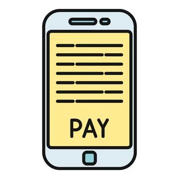 Smartphone with pay text showing mobile transaction Stock Illustration