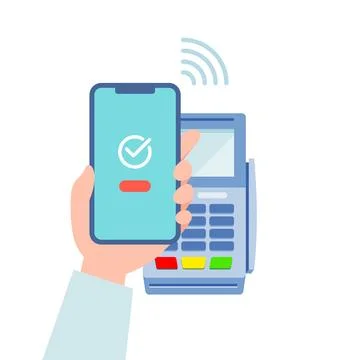 Smartphone payment IC reader Stock Illustration