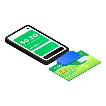 Smartphone payment icon, isometric style Stock Illustration