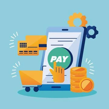 Smartphone with payment solutions Stock Illustration