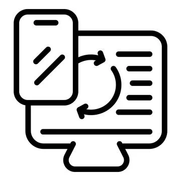 Smartphone pc update icon, outline style Stock Illustration