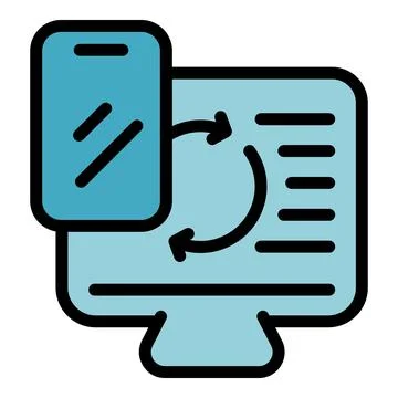 Smartphone pc update icon vector flat イラスト素材