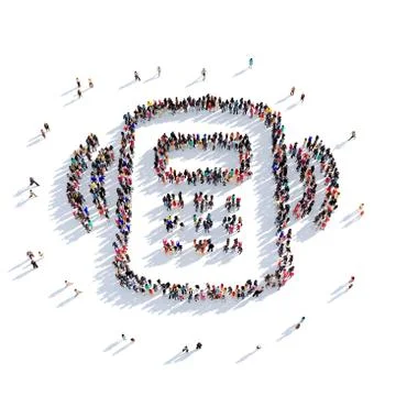 Smartphone people 3D rendering Stock Illustration