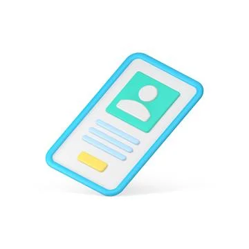 Smartphone personal account user interface mobile phone screen isometric 3d i Stock Illustration