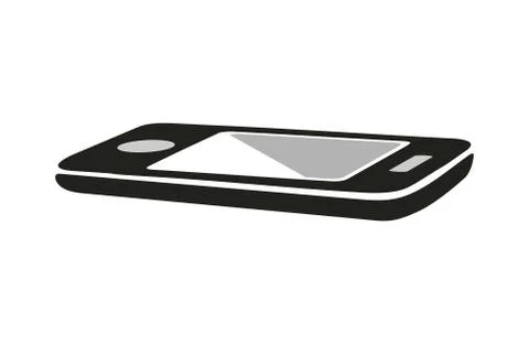 Smartphone perspective view. Black and gray flat vector illustration 스톡 일러스트