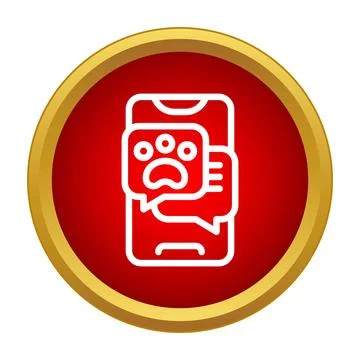 Smartphone with pet paw chat messaging app icon 스톡 일러스트