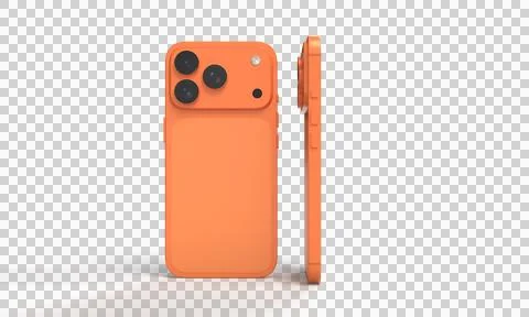 Smartphone phone mobile backside side camera orange color tablet digital te.. Ilustración de archivo