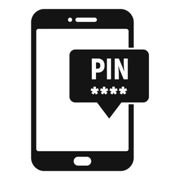 Smartphone pin code banking icon, simple style Stock Illustration