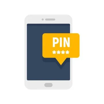 Smartphone pin code banking icon, flat style Stock Illustration