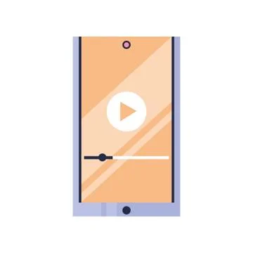 Smartphone with play button on the screen 스톡 일러스트