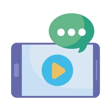 Smartphone with play button on the screen 스톡 일러스트