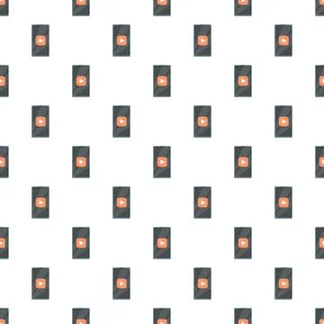 Smartphone with play button seamless pattern video concept 库存插图