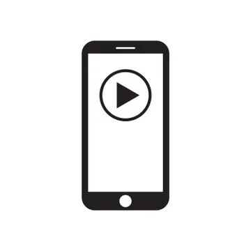 Smartphone with play icon on the screen Stock Illustration