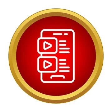 Smartphone playing multimedia content with video playlist app Stock Illustration
