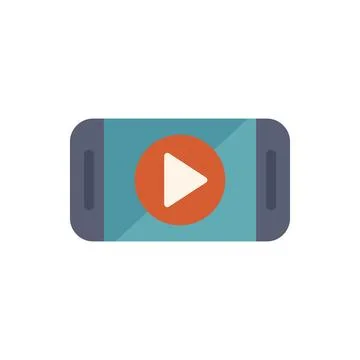 Smartphone playing video on screen with play button icon Illustrazione stock