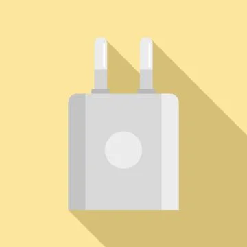 Smartphone plug icon, flat style Stock Illustration