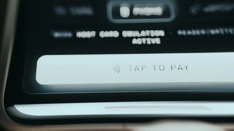 Smartphone Point Of Sale Payment - Handheld Screen Detail Stock Footage 336399560