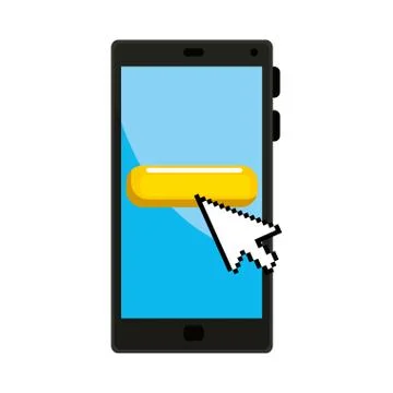 Smartphone with pointer cursor Illustrazione stock
