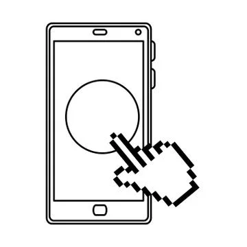 Smartphone with pointer cursor Illustrazione stock