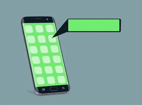 Smartphone with pop up  button Иллюстрация