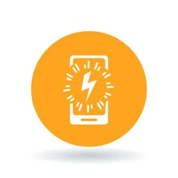 Smartphone power charge icon Stock Illustration