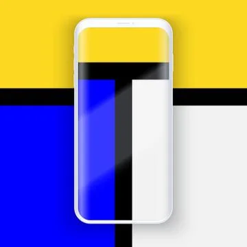 Smartphone presentation mockup in Mondrian style Stock Illustration